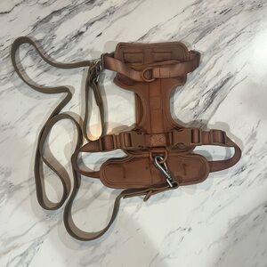 Wild one Brown Dog Harness with Leash